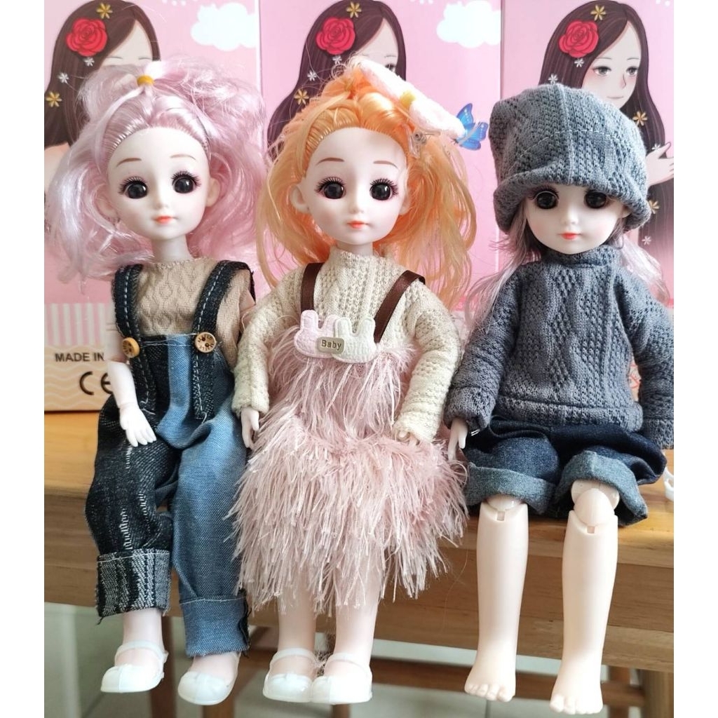 ตุ๊กตาผู้หญิง สูง 30 ซม. คอแขนขาขยับได้ ตุ๊กตา BJD 3D ส่งจากไทย‼️มีกล่อง