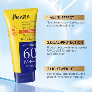 กันแดดมายช้อยส์ กันแดดหน้า กันแดดตัว PKARA SPF60 PA+++（3 ขวด）