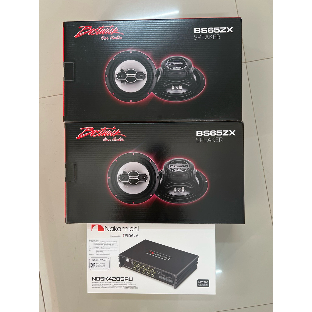 ชุดละ 7399บาท DSP NDSK4285AU Nakamichi  แอมป์ในตัว 70x4Ch NAKAMICHI 1ตัว 6.5“ Bostwick 2คู่ ลำโพงติด