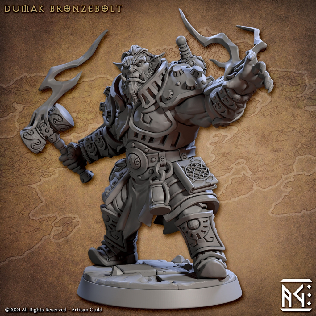 Dumak Bronzebolt - Raid at the Temple of Ifrit - Humanoid Orc / 32mm scale 3D printed miniature ATG