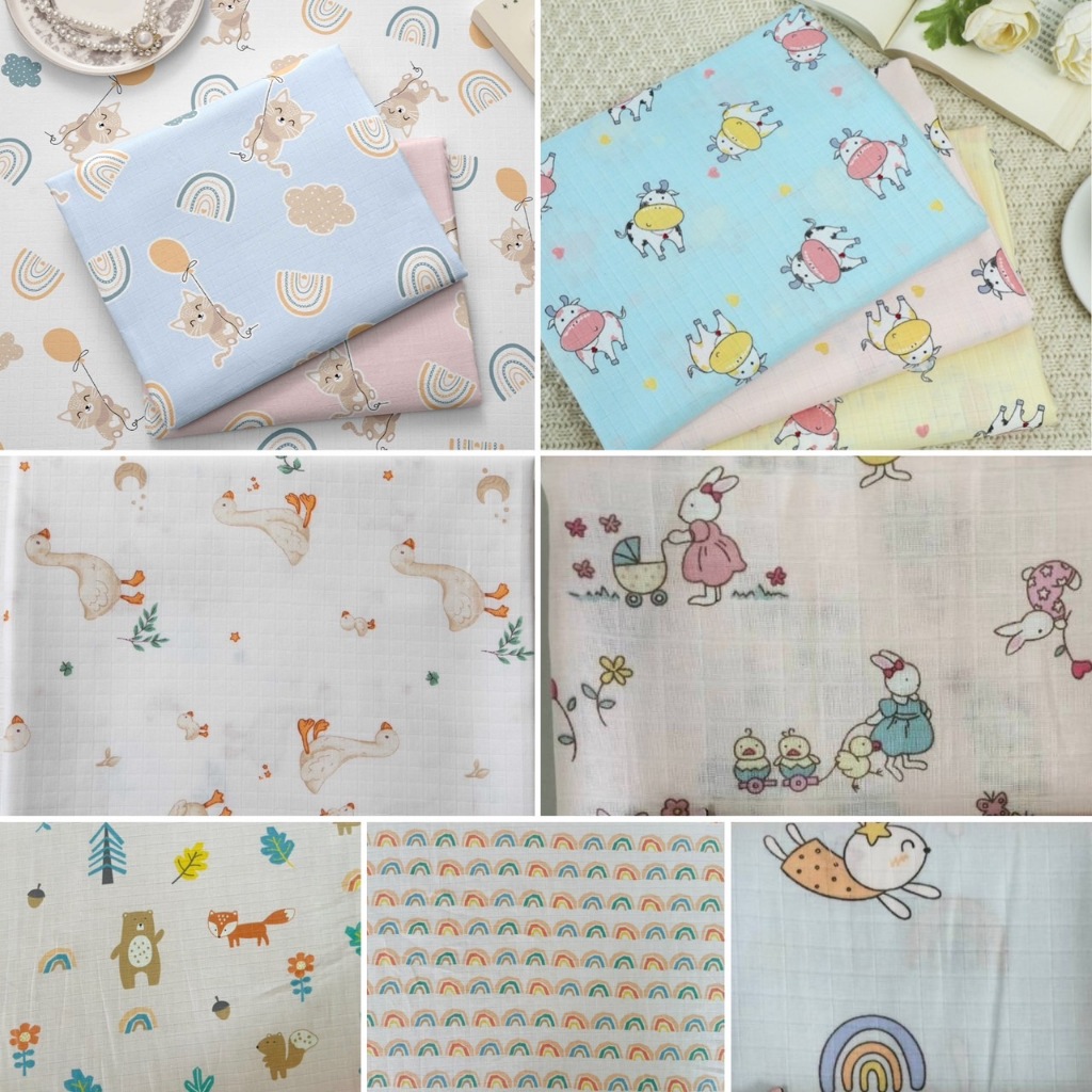 ผ้าคอตตอน100% ขายเป็นเมตร หน้ากว้าง1.6 เมตร เหมาะกับนำไปตัดเย็บเป็นผ้าอ้อม ห่อตัว