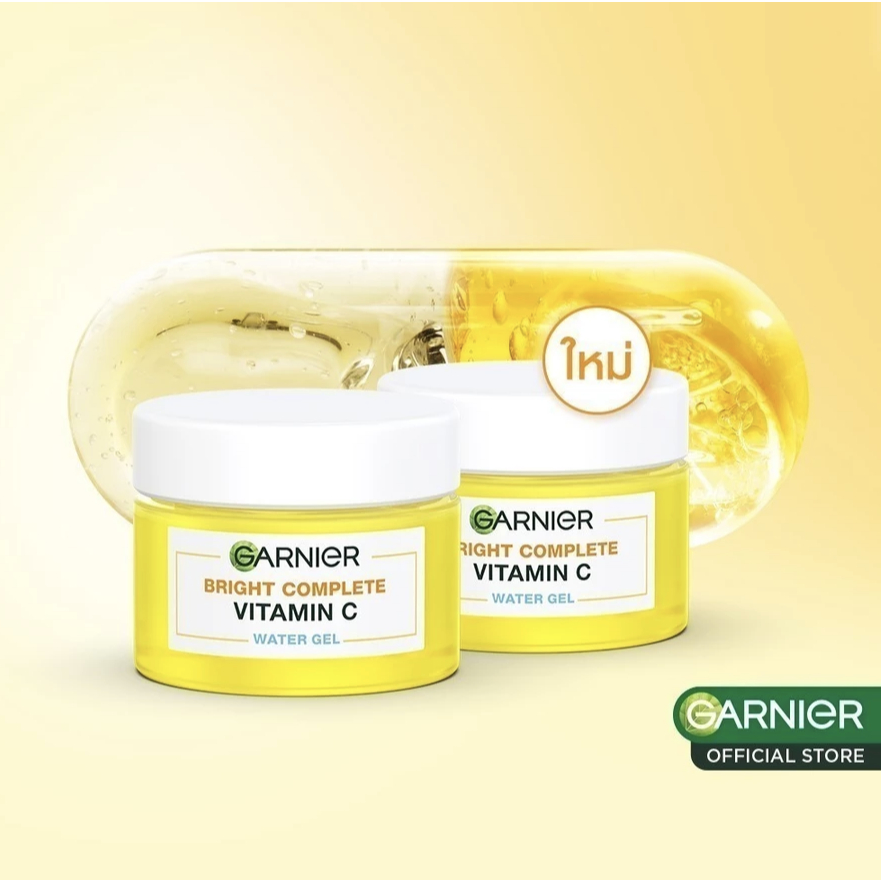 การ์นิเย่ ไบรท์ คอมพลีท วิตามินซี วอเตอร์-เจล 50มลx2 GARNIER VITAMIN C WATER GEL 50mlx2 ครีมทาหน้า m