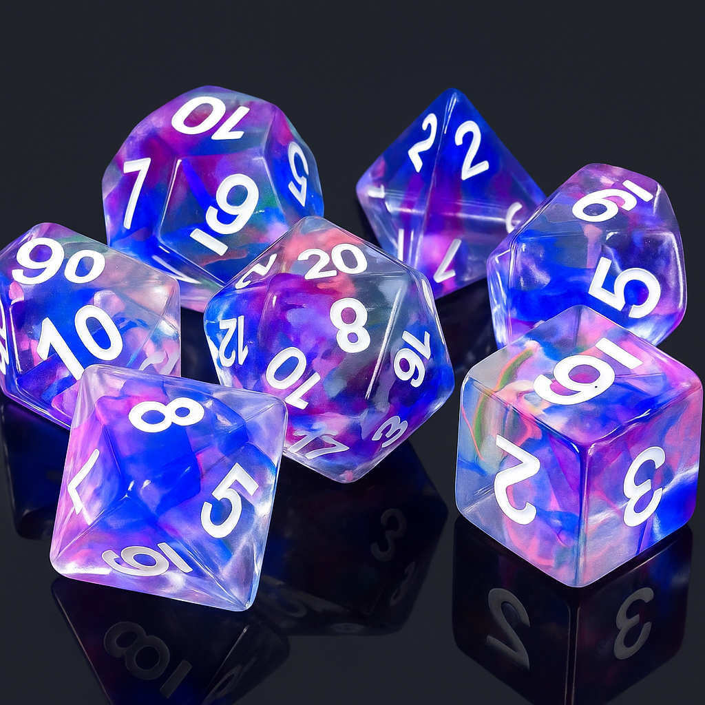 Moonlit Melange Dice Set of 7 | ลูกเต๋า Dice For DnD D&D MTG RPG TRPG เกมกระดาน บอร์ดเกม Game ไพ่ทาโรต์ Magic เมจิก