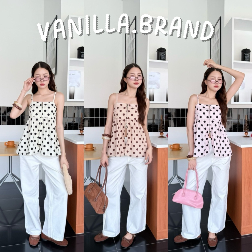 เสื้อสายเดี่ยวแต่งซิปหน้า -kn / VB0017