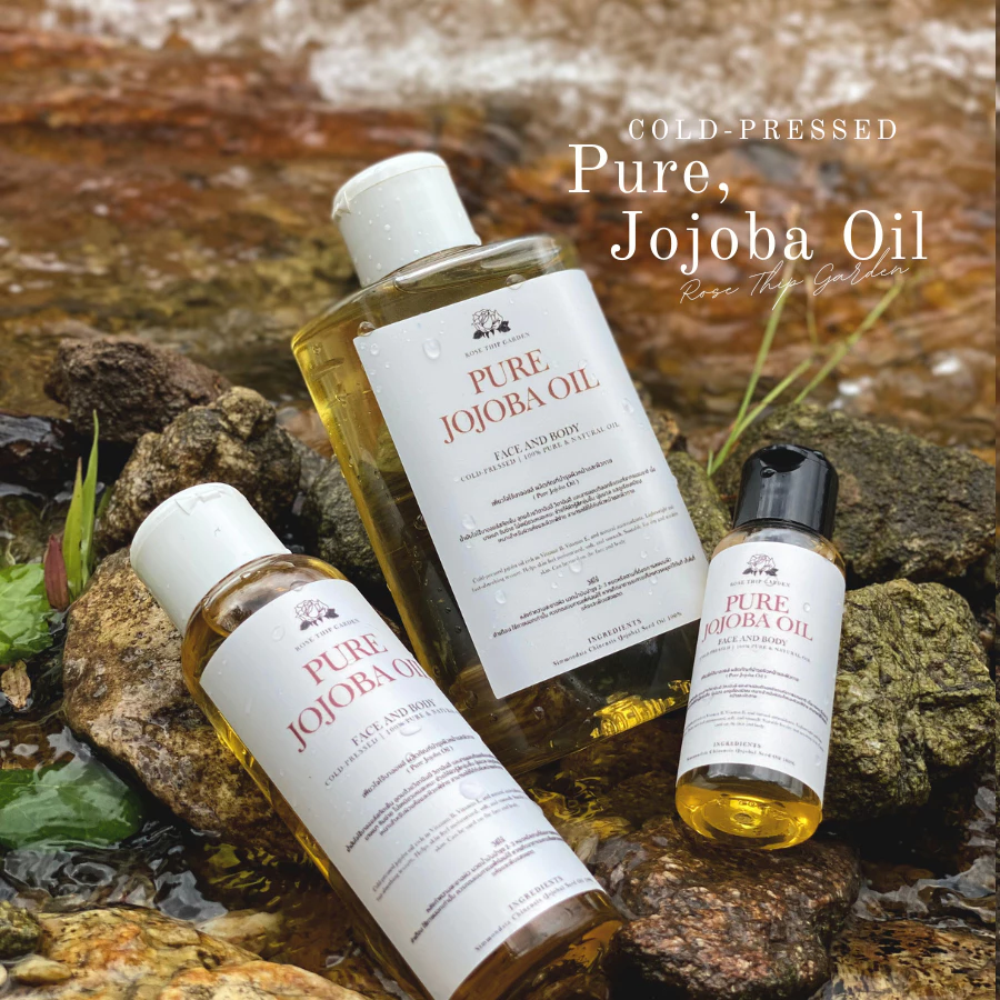 น้ำมันโจโจ้บาออยล์ เข้มข้นสกัดเย็น 100% l COLD-PRESSED l JOJOBA OIL 100% | By Rose Thip Garden
