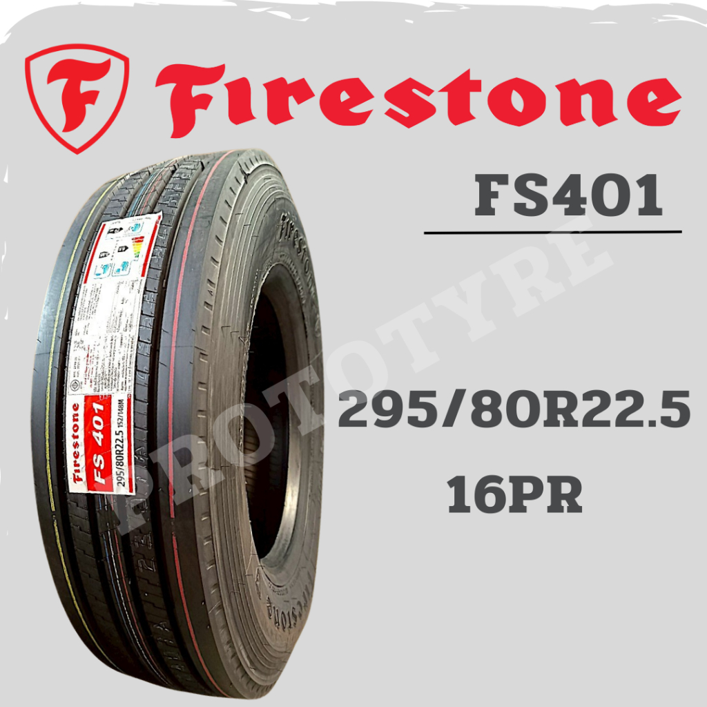 ยางรถบรรทุกเรเดียล 295/80R22.5 16PR ยี่ห้อ Firestone รุ่น FS401