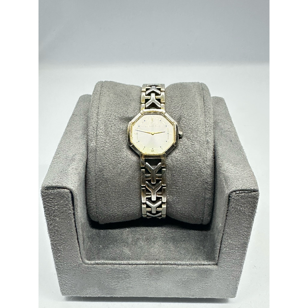นาฬิกา YSL Yves Saint Laurant Lady แท้ ทรงกระจก 8 เหลี่ยม มือสอง พร้อมใช้ USED