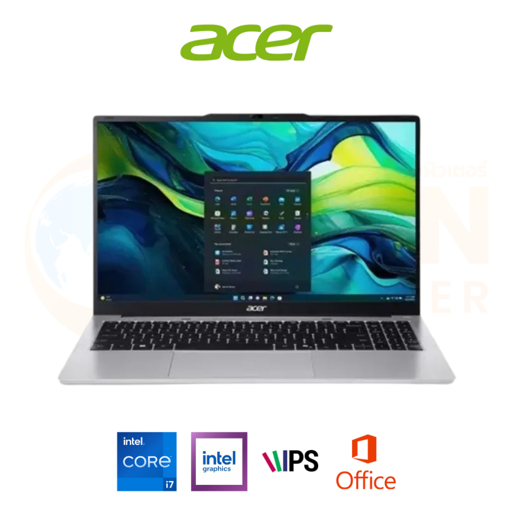 ACER ASPIRE LITE 15 AL15-71P-72TD NOTEBOOK (โน้ตบุ๊ค) INTEL CORE I7-12650H /16 GB/ 512GB / WIN 11+OF