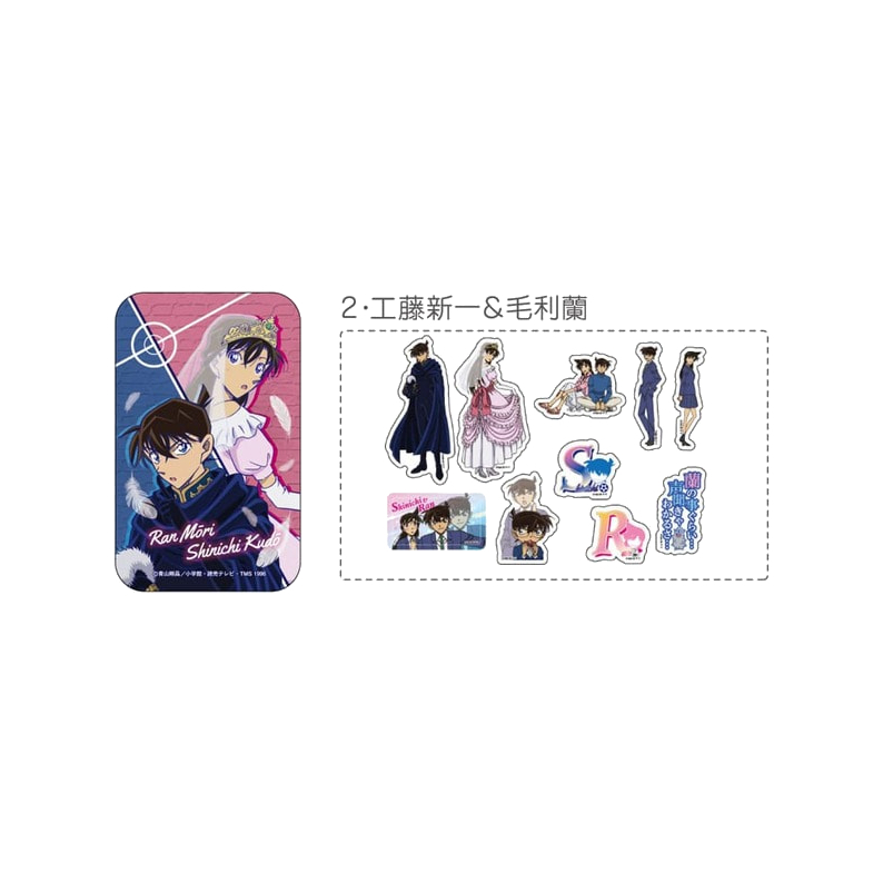 「ℂ」 Detective Conan Slide Case & Sticker : Kudo Shinichi & Mouri Ran สติกเกอร์ โคนัน ของสะสม