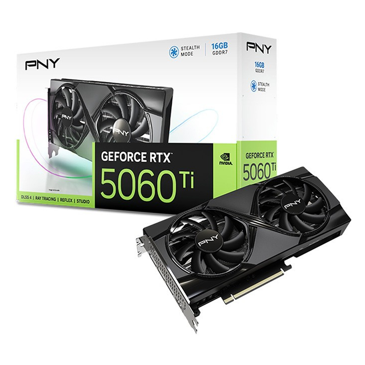 VGA(การ์ดจอ) PNY GEFORCE RTX 5060 TI DUAL FAN - 16GB GDDR7 (VCG5060T16DFXPB1)