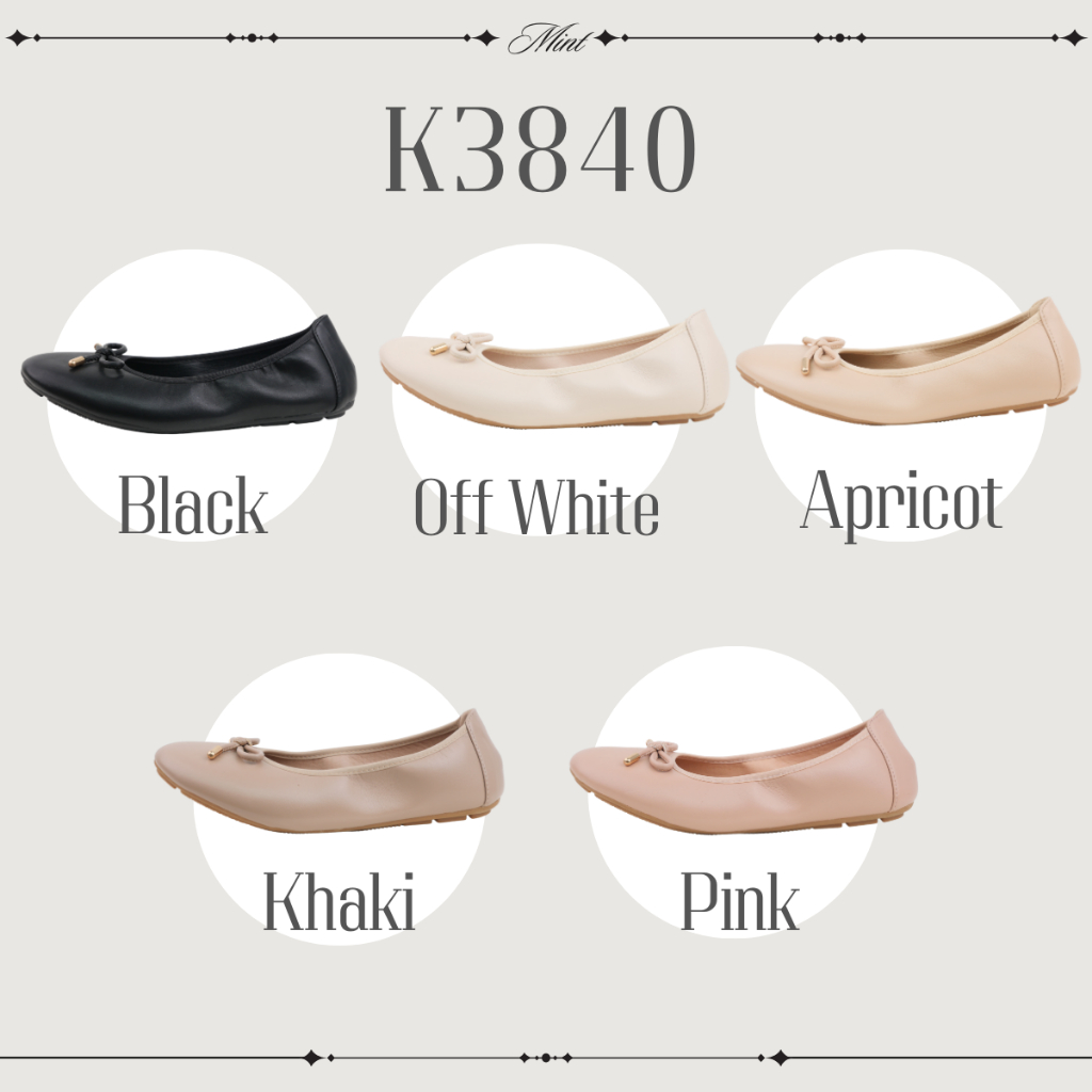*สินค้าพร้อมส่ง*  k3840 หน้าประดับโบว์ เป็นงานไม่มีส้น ไซส์ 36 - 41
