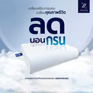 ZENTIA หมอน Memory Foam ซิปถอดซักได้ นุ่มฟู คืนรูปง่าย ลดปวดคอ ไม่เป็นแหล่งเชื้อแบคทีเรีย [MM]