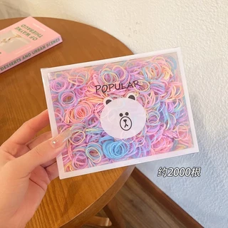 ยางรัดผมเด็ก 2000เส้น แบบถุงซิบ สีพาสเทล สีเข้ม สีดำ พร้อมส่ง
