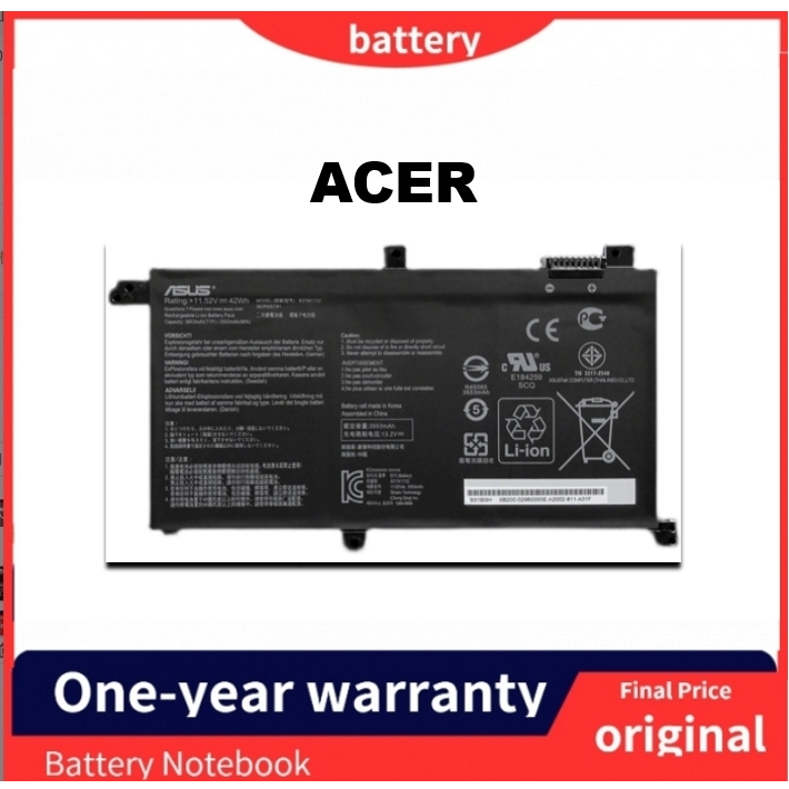 แบตเตอรี่แล็ปท็อป B31N1732 สำหรับ ASUS VivoBook S14 S430UA / FA S4300U Mars15 VX60G X430UA X571G