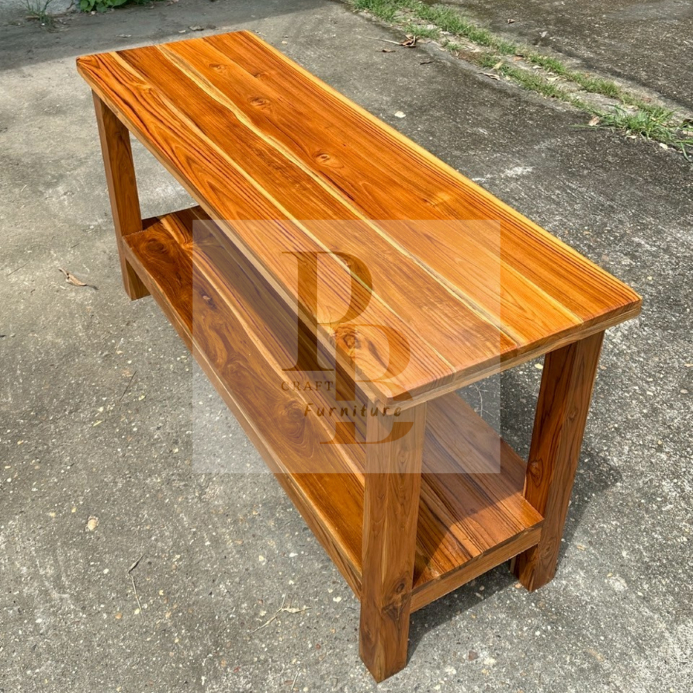 ชั้นวางทีวีไม้สัก ขนาด กว้าง 40 x ยาว 120 x สูง 60 ซม. Teakwood Shelf