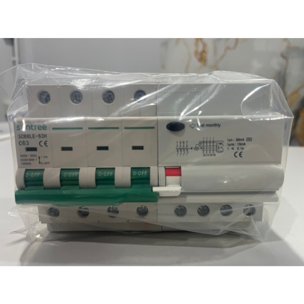 SUNTREE RCBO BREAKER 4P 25A 32A 63A ( อุปกรณ์ป้องกันไฟดูด)