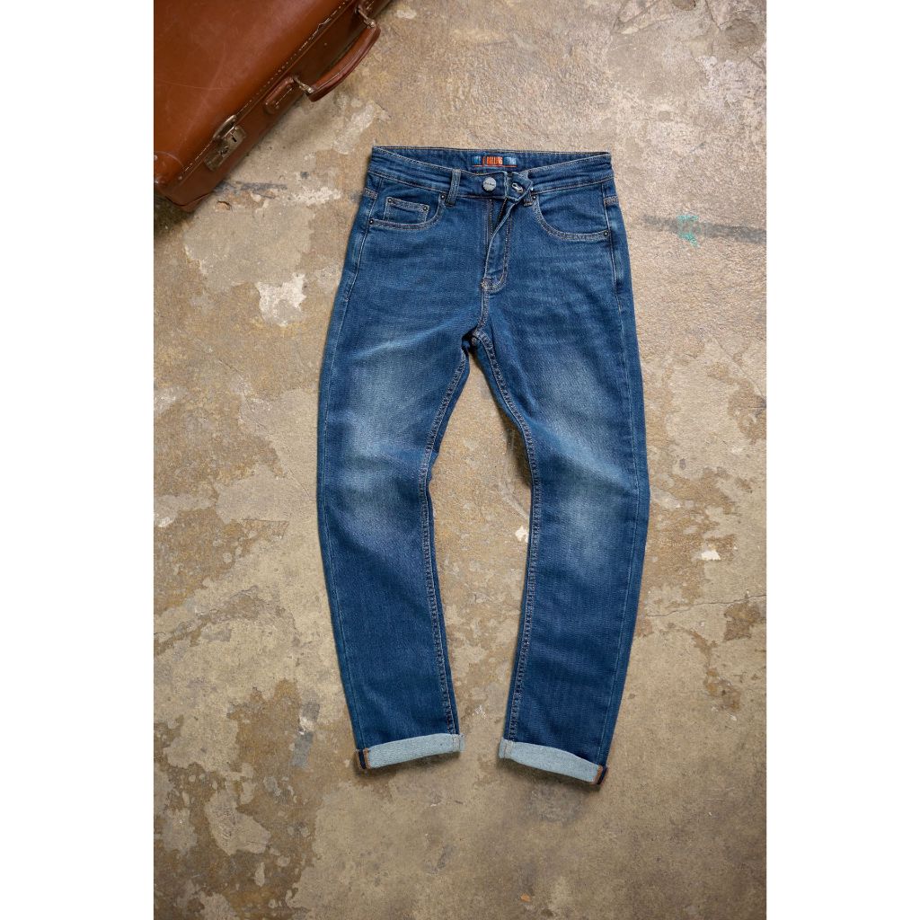 Jack Russel - Men Jeans กางเกงยีนส์ผู้ชายทรงกระบอกเล็ก - Handwerk J-SEAN/DB Slim Fit Sean Deep Blue