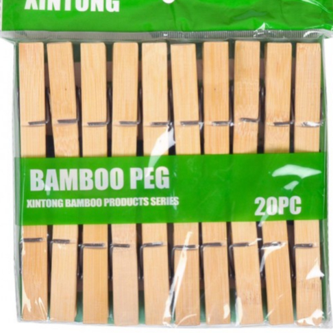 กิ๊บหนีบผ้าไม้ไผ่ ที่หนีบผ้าไม้ 20ชิ้น