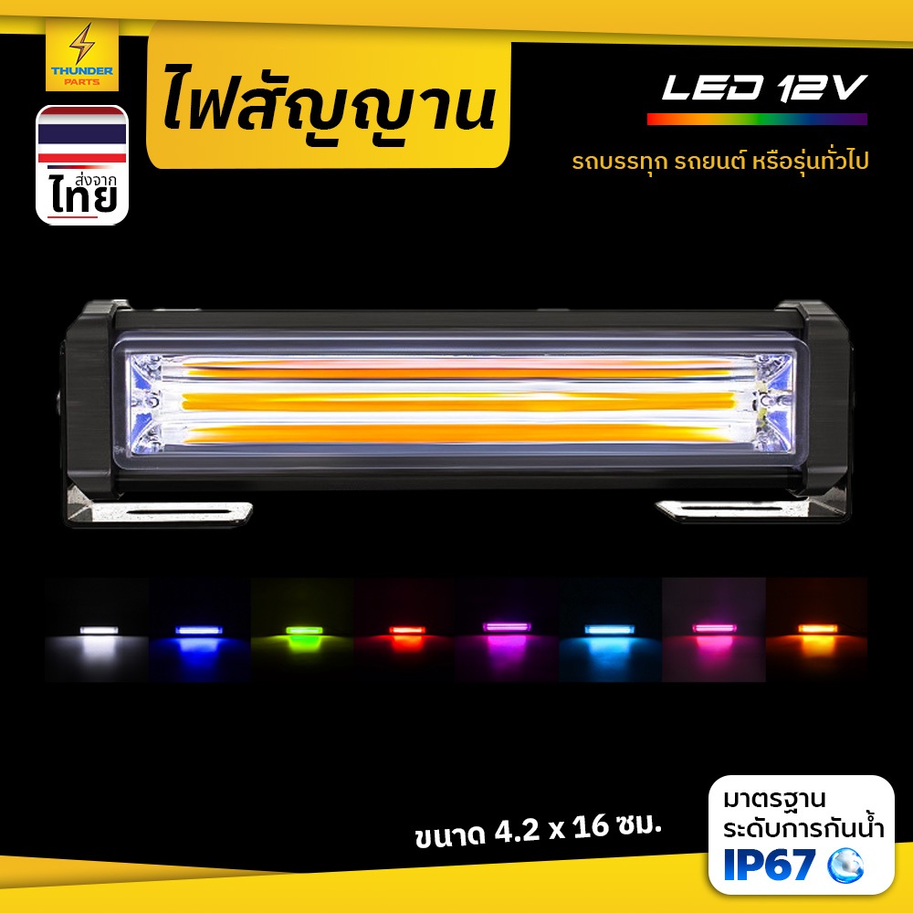 ไฟสัญญาณ 12V LED 1ชิ้น ไฟสปอร์ตไลท์มีโหมดไฟกระพริบ ไฟสัญญาณรถยนต์ รถมอเตอร์ไซค์ หรือทั่วไป (Gunnar)