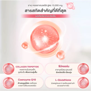 CHAME' Collagen Plus 10,000 mg. ชาเม่ คอลลาเจน พลัส ให้ผิวกระจ่างใส ช่วยชะลอริ้วรอย ลดจุดด่างดำ (10 ซอง) 1 กล่อง