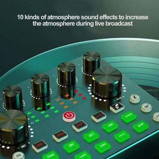 การ์ดเสียง V8S รุ่นที่2 เวอร์ชันอัปเกรดใหม่ Audio Stereo Headset Microphone Webcast Streamer Live Sound Card -Bluetooth