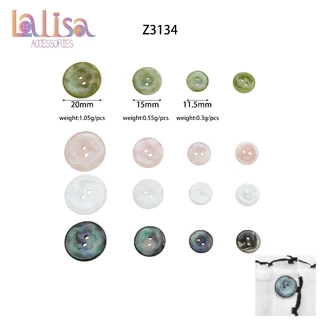 กระดุมมุก2รู สีสันไฮโซ 11.5mm/15mm/20mm resin button Z3134