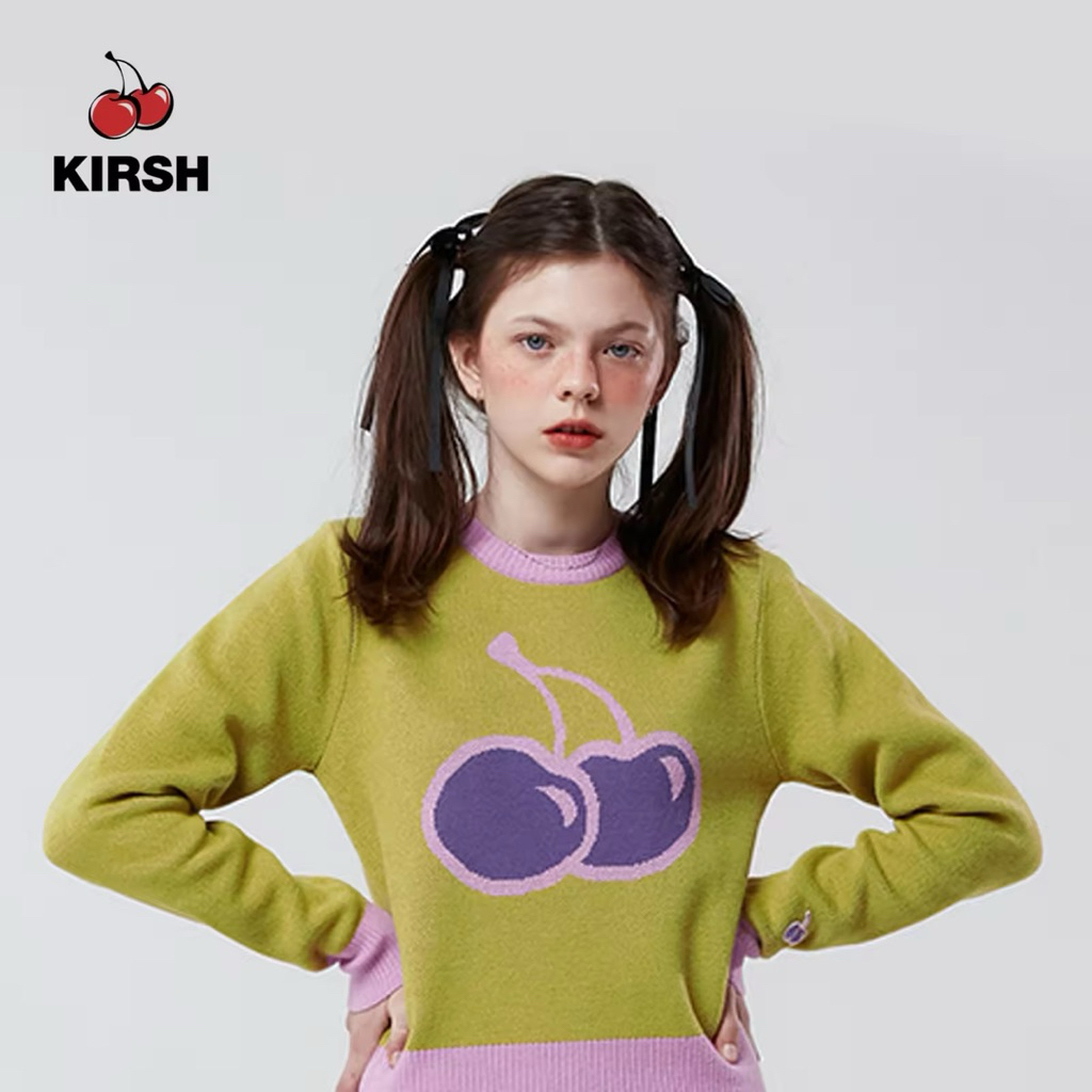 [KIRSH] BIG CHERRY JACQUARD KNIT