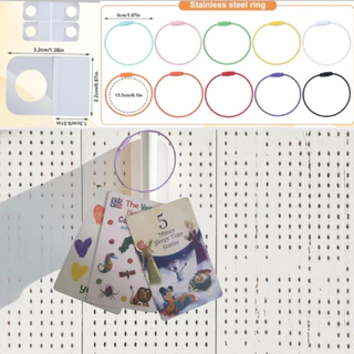 ชุดอุปกรณ์เก็บการ์ด Yoto พร้อมป้ายสติกเกอร์และห่วงสแตนเลส Holder for Yoto Cards Rings and Tabs
