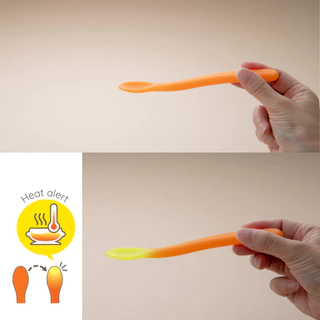 Richell(ริเชลล์) ช้อนป้อนอาหารเปลี่ยนสีตามอุณหภูมิ พร้อมกล่องเก็บ Richell T.L.I Heat Sensing Feeding Spoon with Case