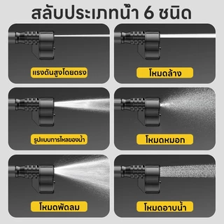 Maybuck เครื่องล้างรถแบบพกพาแรงดันสูง ปืนฉีดน้ำแรงดันสูง เครื่องทำความสะอาดแบบไร้สาย โฟมล้างรถ