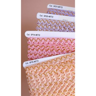 MOMOTARA No. 2981 (ชุดที่ 2) เทปทอ Knit ลายมงกุฎ Crown Edge …