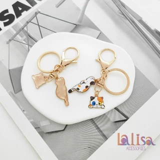 พวงกุญแจ รูปแมว หลากหลายสี alloy keychain ZL55