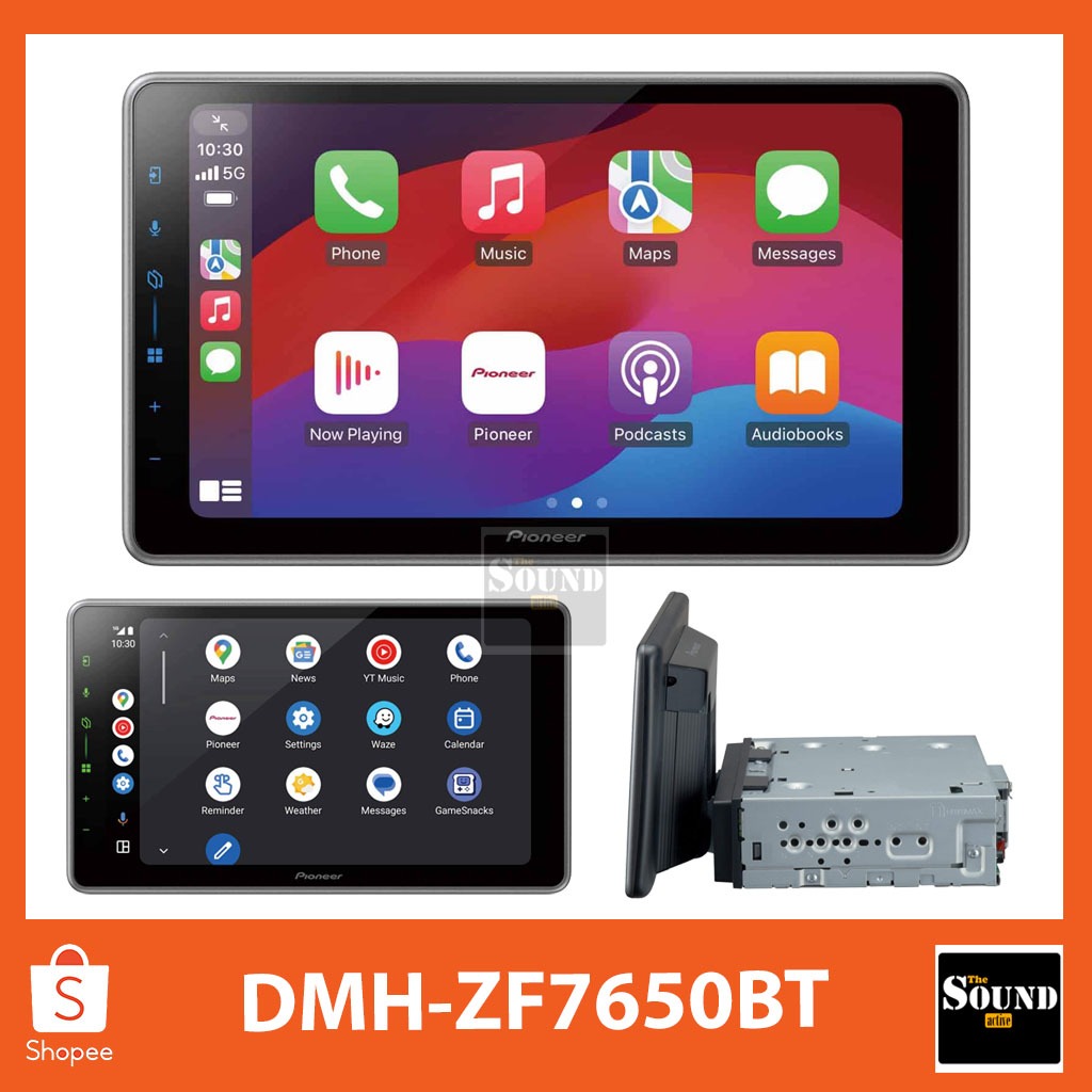 PIONEER DMH-ZF7650BT ขนาดจอ 9 นิ้ว ตัวเครื่อง 1 ดิน (1Din) รองรับ Apple Carplay / Androidautoไร้สาย