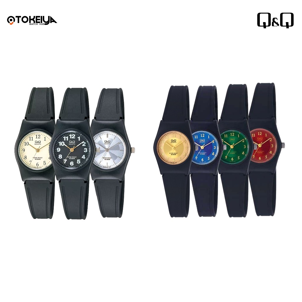 Q&Q นาฬิกาข้อมือผู้หญิง สายสีดำ รุ่น VP35J สินค้าใหม่ ของแท้