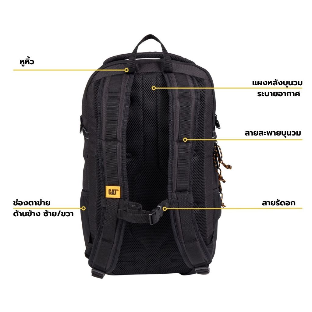 Caterpillar กระเป๋าเป้หลัง 25 ลิตร รุ่น Logan 84844 ใส่ Laptop 15.6 นิ้ว กันรอย มี Airmesh [ดำ/เหลือง] - รูปที่ 2