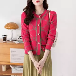 MW187 พร้อมส่งจากไทย🚚 ฤดูใบไม้ร่วงและฤดูหนาวหนาบวกขนาดรอบคอถักเสื้อคาร์ดิแกน เสื้อกันหนาวคุณภาพสูงหวาน