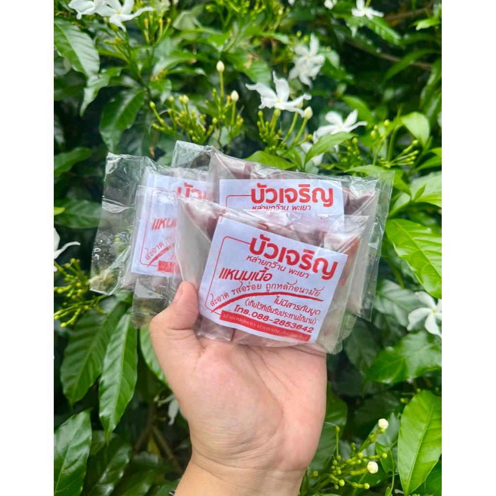 [ เซ็ต 3 ห่อ ] แหนมเนื้อบัวเจริญ ส้มเนื้อ หรือ จิ้นส้มควาย ของฝากจากเมืองพะเยา
