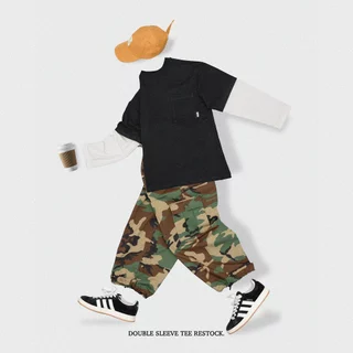 Snoop Double sleeve เสื้อยืดแขนยาวสีพื้นต่อเลเยอร์