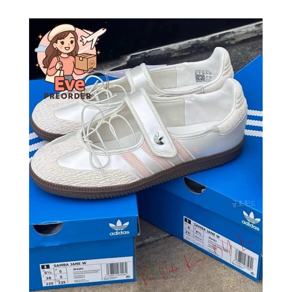 🇰🇷 Adidas Samba Mary Jane Women's Sandals White Pink JR4482