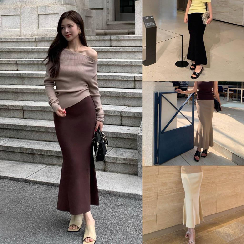 LITAS : FISH TAIL SKIRT กระโปรงหางปลา กระโปรงผ้าไหมพรม