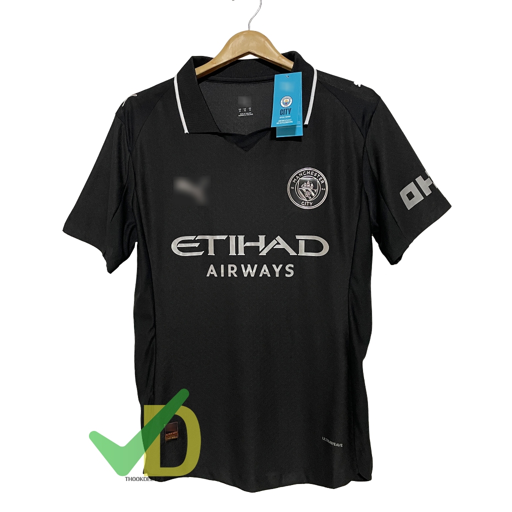 เสื้อบอล เกรดเพลเยอร์ Mancity คอปกสีดำ เยือน2025/2026 Player