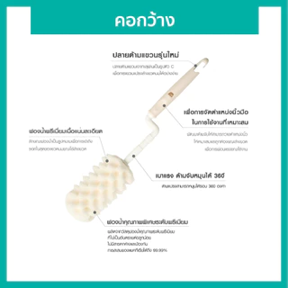 1.Lieto แปรงล้างขวดนมคอกว้าง + จุกนม + แปรงล้างสำหรับหลอด (1ชุด 3ชิ้น )