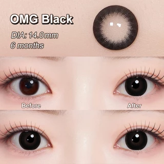 Realcon คอนแทคเลนส์ 6 เดือน Mini Olivia Brown คอนแทคเลนส์สายตาสั้น OMG สีน้ำตาลเทา 14.0mm ใช้ได้ครึ่งปี