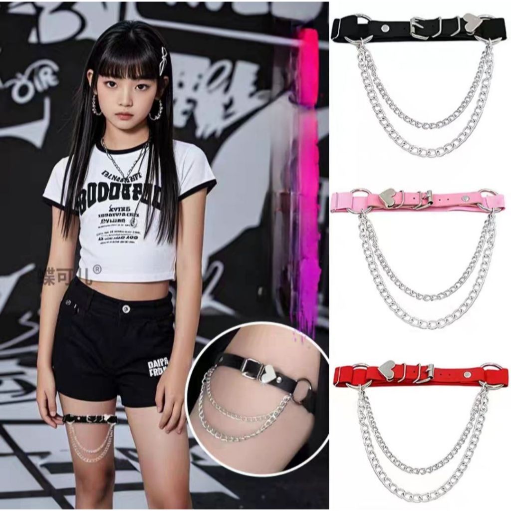 (พร้อมส่ง)  เข็มขัดสายรัดขาเด็กและผู้ใหญ่ อุปกรณ์ตกแต่งชุดเต้น คอสเพลย์