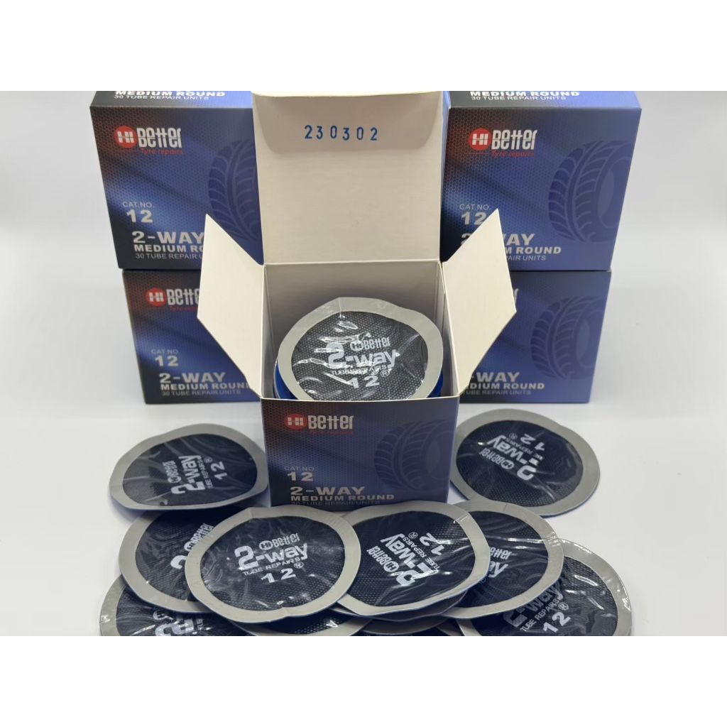 แผ่นปะยาง 2way hi better no.11 ขนาด45mm. No12 ขนาด60mm.  แผ่นปะยางใน ใช้ได้ทั้งรถยนต์ และมอเตอร์ไซค์ - รูปที่ 2