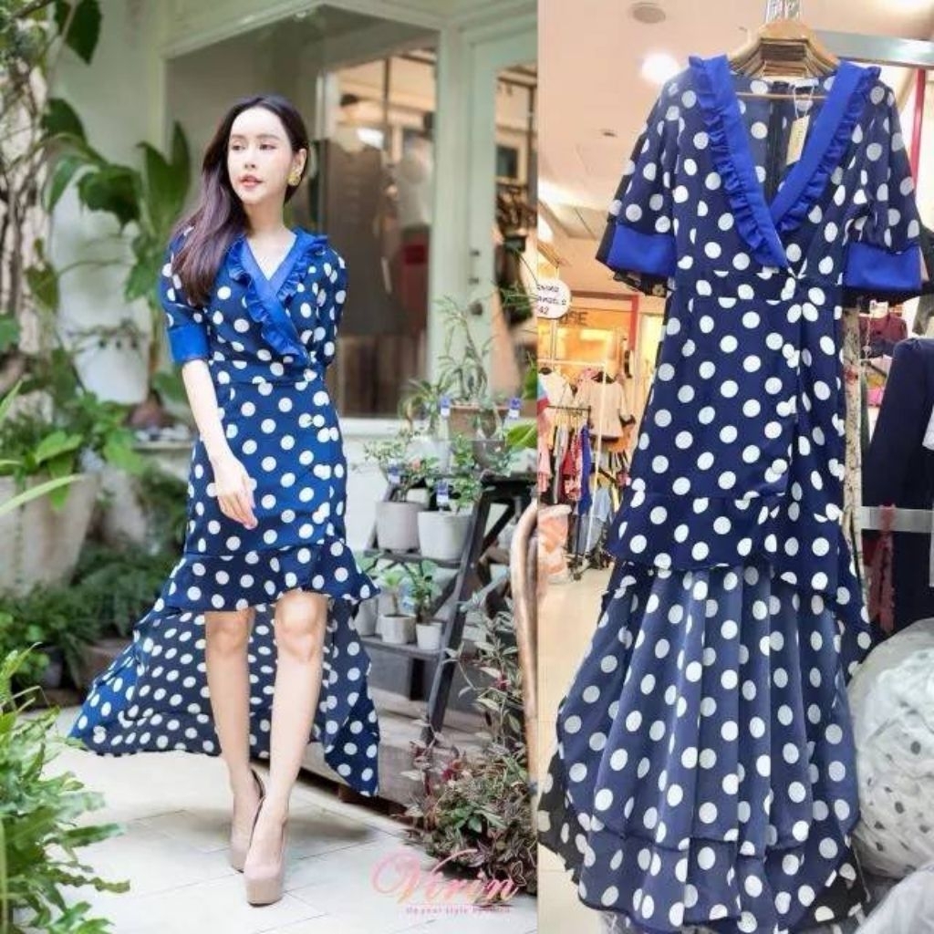 🌺เดรสทำงาน เที่ยวสวยๆ มือ1/2 ไซส์ S-1XL