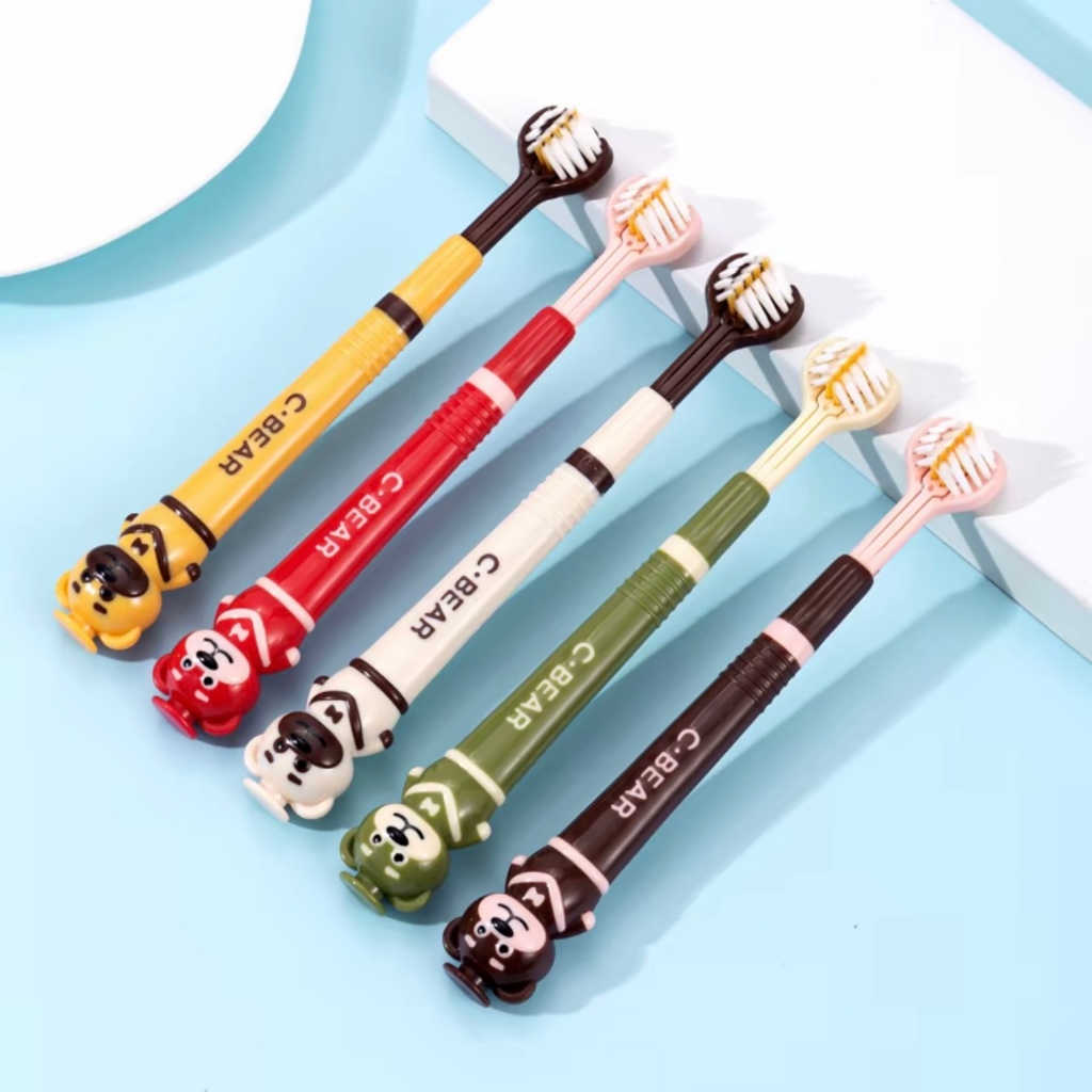 แปรงสีฟู้นเด็ก ดีไซน์ โดปามีน 3D ขนแปรงนุ่ม ทำความสะอาดล้ำลึก ลายหมีน่ารัก 5 ชิ้น เหมาะสำหรับเด็กอายุ 3-12 ปี แพ็คคู่ - รูปที่ 7