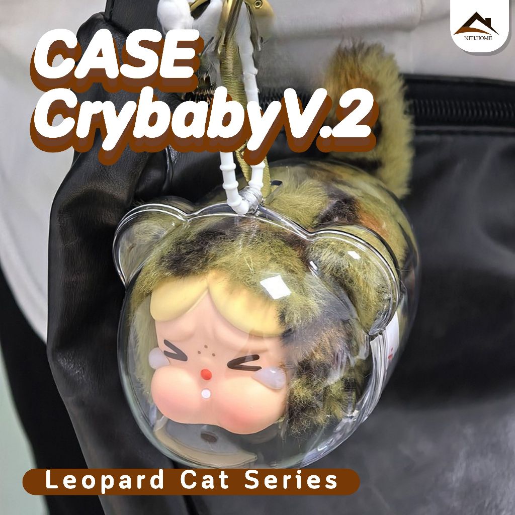 เคสอะคริลิคใส สำหรับใส่ CRYBABY Wild but Cutie Series ตุ๊กตาหน้าไวนิล เคสพวงกุญแจ เคสป้องกัน เคส CRYBABY อุปกรณ์พวงกุญแจ