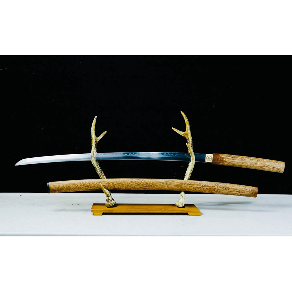 นำเข้าตั้งโชว์ 🌸 ชิราซายะไม้ชิงชัน งานคลาสสิกแท้ สวยเรียบหรู 🌸  ⚔️ ใบดาบเหล็ก T10 ฮาม่อนแท้ พลอกโคลน