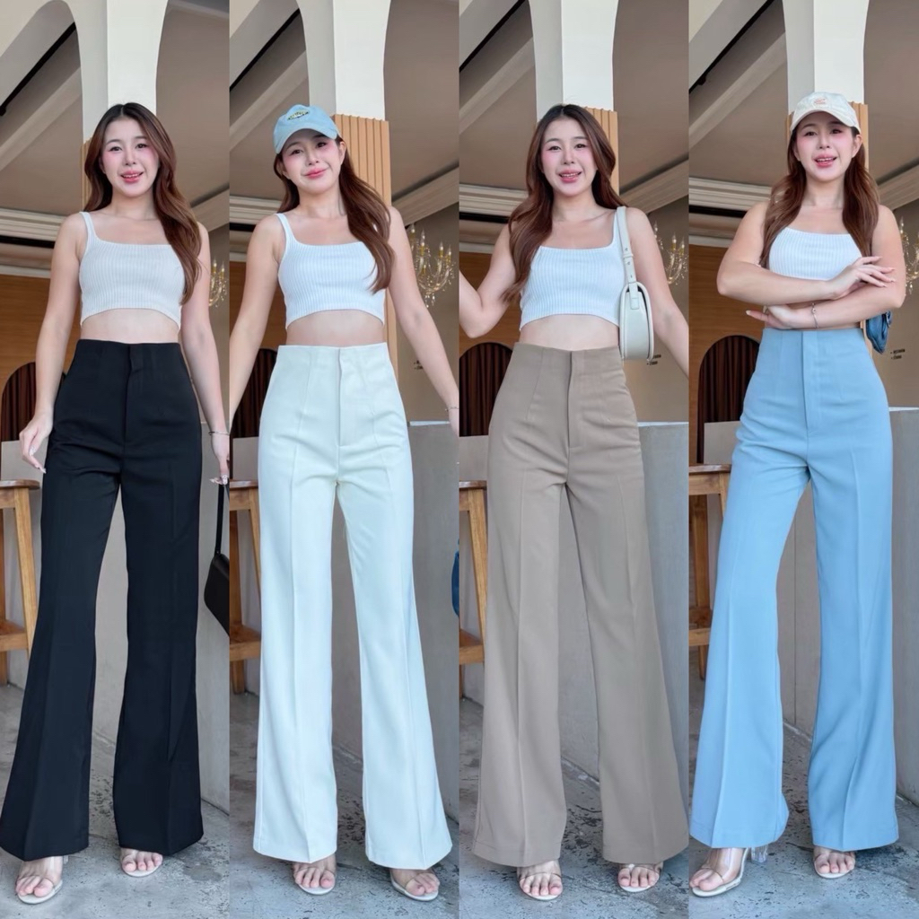 กางเกงขาม้าผ้าลิลลี่พรีเมียร์ งานขอบเอวในตัว ดีเทลกระเป๋าเจาะหลอกด้านหลัง งานซิปหน้าตะขอ🥧🥞✨